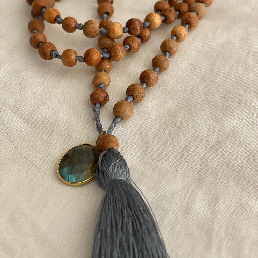 Jemma Sands Necklace - Blue silk tassel